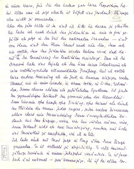 Zweig's letter to Martin Buber,  24.1.1917, p.2, NLI